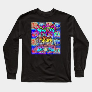 Graffiti Spray Guitar Bass Drums by LowEndGraphics Long Sleeve T-Shirt